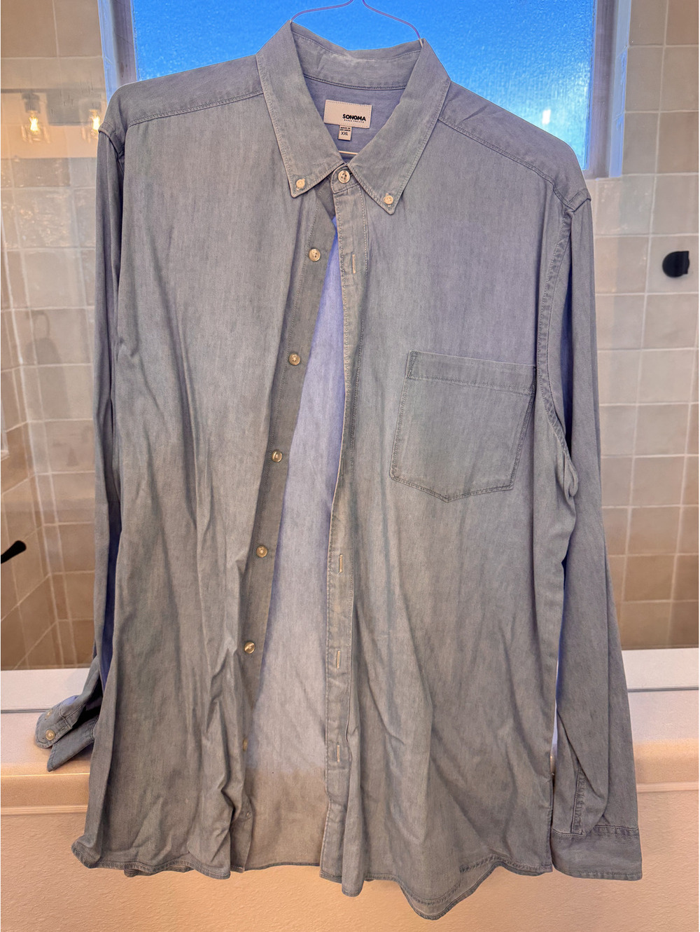 Light blue button down shirt